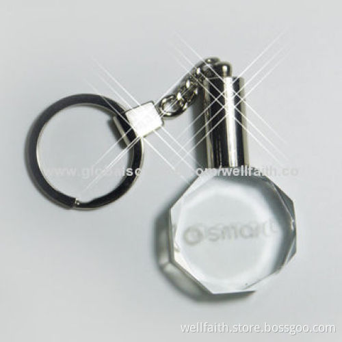 LED flashing keychain with customized logo printed for commercial promotional gifts
